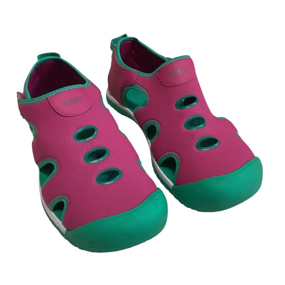 Keen Stingray water sandals Very Berry and Peacock Green size 7 youth